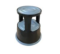 Janrax Black Metal Step Kick Stool - Retail Warehouse Heavy Duty 150kg Capacity