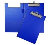Janrax Blue Foldover Clipboard - A5 Folding Clipboard with Front Cover, Inside Pocket & Hanging Hook
