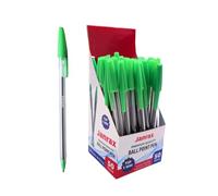 Janrax Box of 50 Neon Green Ballpoint Pens - Smooth-Flow Ink, 1mm Medium Tip for Office, School - Everyday Writing