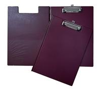 Janrax Burgundy Foldover Clipboard - A4 Folding Clipboard with Front Cover, Inside Pocket & Hanging Hook