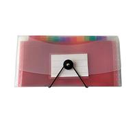 Janrax DL Plastic 13 Pockets Expanding File Folder with Rainbow Tabs & Elastic Closure, Accordion Document Organiser, Portable Filing Wallet for Paperwork Office Stationery Storage