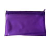 Janrax Frosted Purple Pencil Case 8x5 Inch - See Through Exam Clear Translucent - Office Stationery Makeup Bag Pouch Bag Pen Holder Travel Kit School Supplies Office College Students