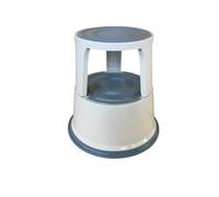 Janrax Light Grey Metal Step Kick Stool - Retail Warehouse Heavy Duty 150kg Capacity