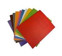 Janrax Pack of 10 9x7 Assorted Coloured 80 Pages Feint and Ruled Exercise Books - School Supplies