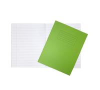 Janrax Pack of 10 9x7 Green 80 Page Feint Ruled with Margin Exercise Books WF Paper with 225gsm Manilla Cover
