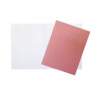Janrax Pack of 10 9x7 Pink 80 Page Feint Ruled with Margin Exercise Books WF Paper with 225gsm Manilla Cover