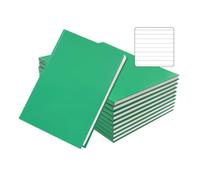 Janrax Pack of 10 A4 160 Pages 8mm Ruled Green Casebound Notebooks