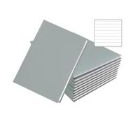 Janrax Pack of 10 A4 160 Pages 8mm Ruled Grey Casebound Notebooks