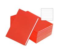 Janrax Pack of 10 A4 160 Pages 8mm Ruled Orange Casebound Notebooks
