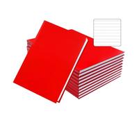 Janrax Pack of 10 A4 160 Pages 8mm Ruled Red Casebound Notebooks