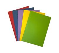 Janrax Pack of 10 A4+ Assorted 48 Page Feint Ruled and Margin Exercise Books WF Paper with 225gsm Manilla Cover 240x340mm Workbook