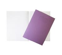 Janrax Pack of 10 A4+ Purple 48 Page Feint Ruled and Margin Exercise Books WF Paper with 225gsm Manilla Cover 240x340mm Workbook