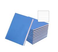 Janrax Pack of 10 A5 160 Pages 8mm Ruled Blue Casebound Notebooks
