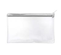 Janrax Pack of 12 8x5 White Zip Clear Exam Pencil Cases