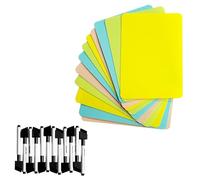 Janrax Pack of 12 A5 Assorted Coloured Whiteboards with 12 White Board Marker Pens