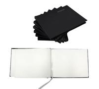 Janrax Pack of 12 Black 100 Pages Autograph Books - School Leavers Signature, End of Term Memory Book