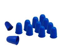Janrax Pack of 12 Blue No.1 Rubber Thimblettes - Medium Finger Cones for Protection, Grip, Sewing, Crafting & Counting Paper/Banknotes