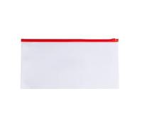 Janrax Pack of 12 DL Clear Zippy Bags with Red Zip