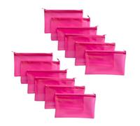 Janrax Pack of 12 Frosted Pink 8x5 Pencil Cases