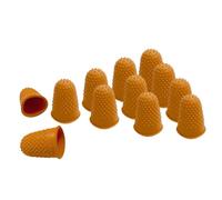 Janrax Pack of 12 Orange No.3 Rubber Thimblettes - Extra Large Finger Cones for Protection, Grip, Sewing, Crafting & Counting Paper/Banknotes