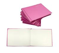 Janrax Pack of 12 Pink 100 Pages Autograph Books - School Leavers Signature, End of Term Memory Book