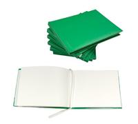 Janrax Pack of 12 Plain Cover 100 Pages Green Autograph Books - School Leavers Signature, End of Term Memory Book