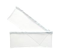 Janrax Pack of 2 13x5 White Zip Clear Exam Pencil Cases - Transparent with Coloured Zipper See Through Stationery Pouch