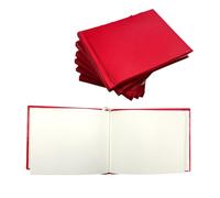 Janrax Pack of 24 Plain Cover 100 Pages Red Autograph Books - School Leavers Signature, End of Term Memory Book