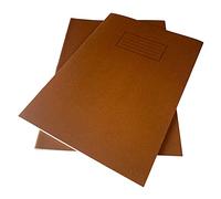 Janrax Pack of 25 A4 Brown 80 Pages Feint and Ruled Exercise Books