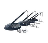 Janrax Pack of 4 Black Reception Counter Pens on Chain