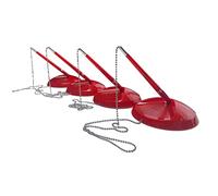 Janrax Pack of 4 Red Reception Counter Pens on Chain