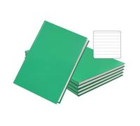 Janrax Pack of 5 A4 160 Pages 8mm Ruled Green Casebound Notebooks