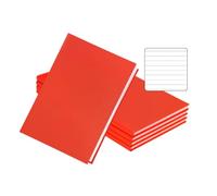Janrax Pack of 5 A4 160 Pages 8mm Ruled Orange Casebound Notebooks