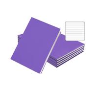 Janrax Pack of 5 A4 160 Pages 8mm Ruled Purple Casebound Notebooks
