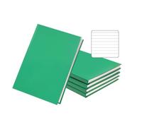 Janrax Pack of 5 A5 160 Pages 8mm Ruled Green Casebound Notebooks