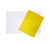 Janrax Pack of 50 9x7 Yellow 80 Page Feint Ruled with Margin Exercise Books WF Paper with 225gsm Manilla Cover