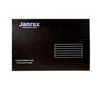 Janrax Pack of 50 Black Foolscap Suspension Files, Hanging File Folders for Filing Cabinets, Document Storage & Office Organisation