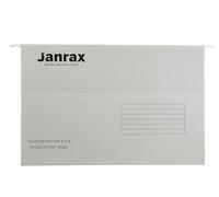 Janrax Pack of 50 Grey Foolscap Suspension Files, Hanging File Folders for Filing Cabinets, Document Storage & Office Organisation