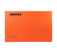Janrax Pack of 50 Orange Foolscap Suspension Files, Hanging File Folders for Filing Cabinets, Document Storage & Office Organisation