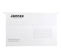 Janrax Pack of 50 White Foolscap Suspension Files, Hanging File Folders for Filing Cabinets, Document Storage & Office Organisation