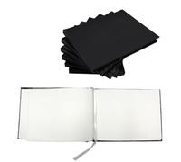 Janrax Pack of 60 Plain Cover 100 Pages Black Autograph Books - School Leavers Signature, End of Term Memory Book