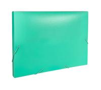 Janrax Pastel Green A4 Elastic Closure Box File Folder | Document Organiser Storage Case with Elastic Band | Durable 650 Micron Plastic Filing Folder for Office School Home Paper Storage