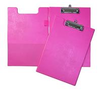 Janrax Pink Foldover Clipboard - A4 Folding Clipboard with Front Cover, Inside Pocket & Hanging Hook