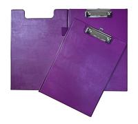 Janrax Purple Foldover Clipboard - A4 Folding Clipboard with Front Cover, Inside Pocket & Hanging Hook