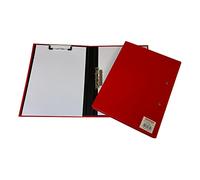 Janrax Red A4 Clipboard Document Clamp File Folder - Fold-Open Laminated Board with Metal Clip and Clamp