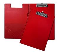 Janrax Red Foldover Clipboard - A4 Folding Clipboard with Front Cover, Inside Pocket & Hanging Hook