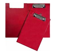 Janrax Red Foldover Clipboard - A5 Folding Clipboard with Front Cover, Inside Pocket & Hanging Hook