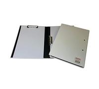 Janrax White A4 Clipboard Document Clamp File Folder - Fold-Open Laminated Board with Metal Clip and Clamp
