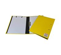 Janrax Yellow A4 Clipboard Document Clamp File Folder - Fold-Open Laminated Board with Metal Clip and Clamp