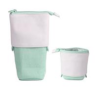 JANREAY 2-in-1 Cute Pencil Case Telescopic Pencil Case Pop-Up Pencil Holder Stand Up Retractable Pen Holder Makeup Bag for Students Teenagers Girls Boys Green, Green